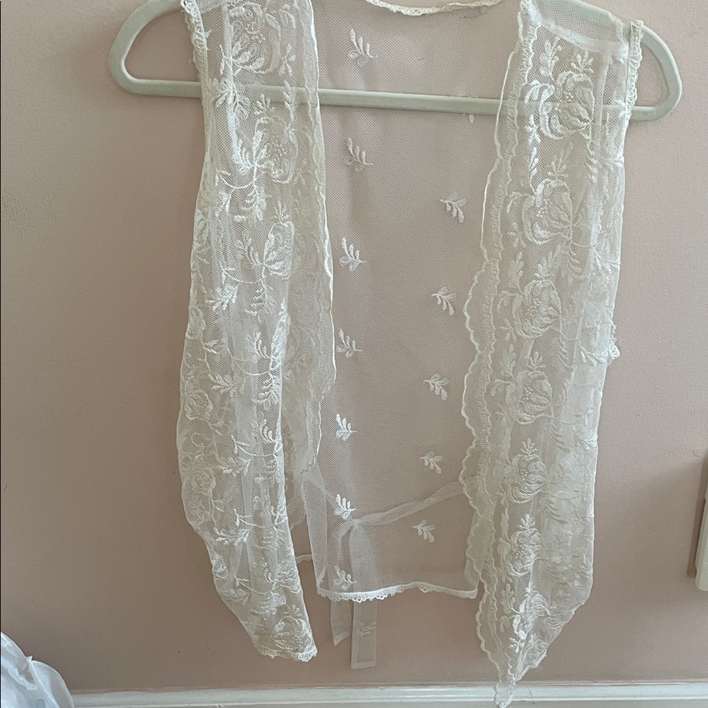 Sheer Lace Vest Size M/L